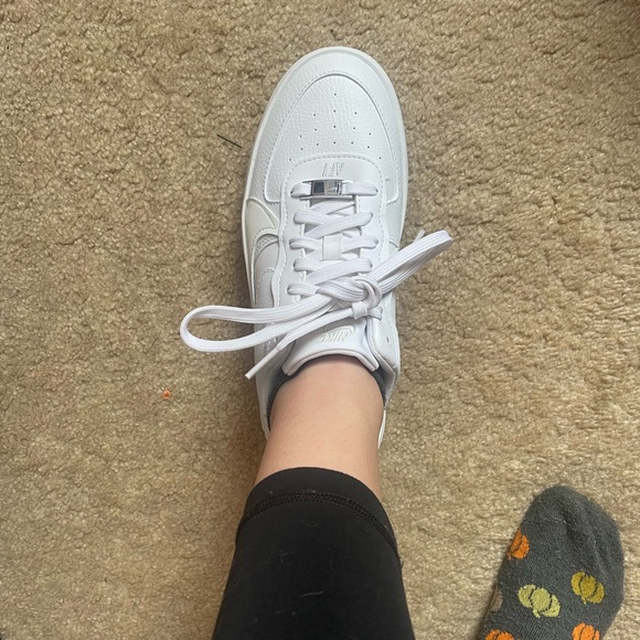 Nike AF1 Platform White Sneakers - Picture 7 of 8